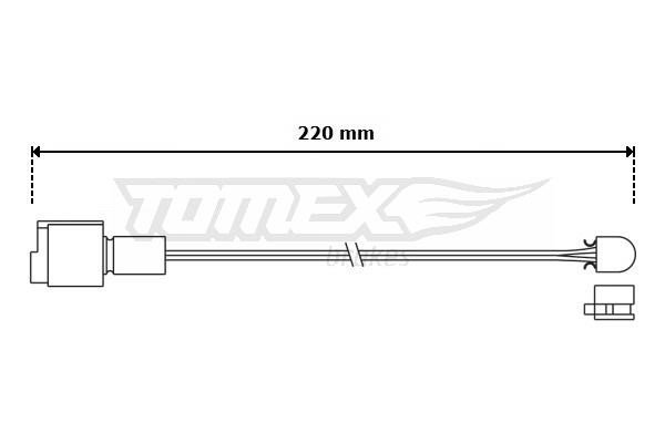 Tomex TX 30-03 Warning Contact, brake pad wear TX3003