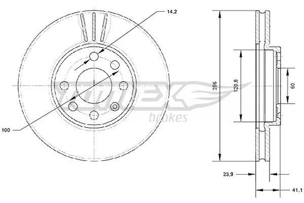 Tomex TX 70-17 Front brake disc ventilated TX7017
