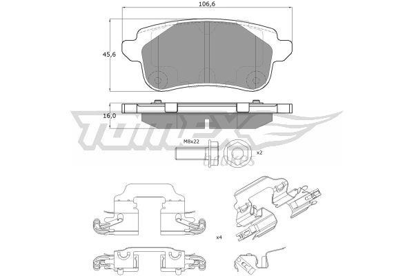 Tomex TX 18-66 Brake Pad Set, disc brake TX1866