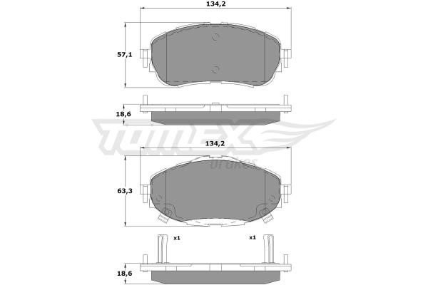 Tomex TX 16-99 Front disc brake pads, set TX1699