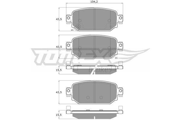 Tomex TX 18-69 Brake Pad Set, disc brake TX1869
