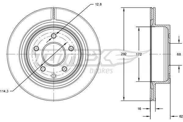 Tomex TX 71-72 Brake disc TX7172