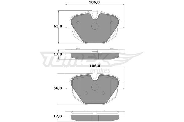 Tomex TX 17-34 Rear disc brake pads, set TX1734