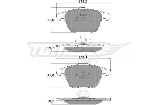 Tomex TX 17-74 Brake Pad Set, disc brake TX1774