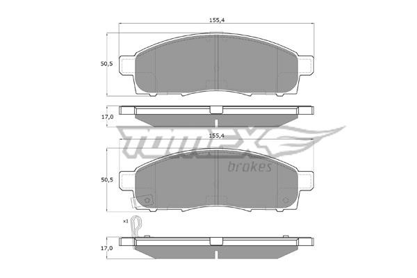 Tomex TX 19-37 Brake Pad Set, disc brake TX1937