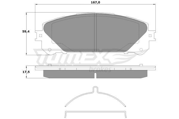 Tomex TX 17-80 Brake Pad Set, disc brake TX1780