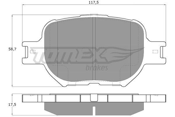 Tomex TX 15-62 Brake Pad Set, disc brake TX1562