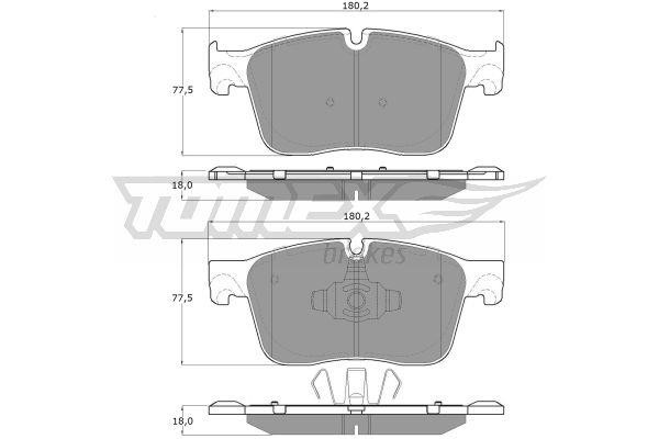 Tomex TX 18-84 Brake Pad Set, disc brake TX1884