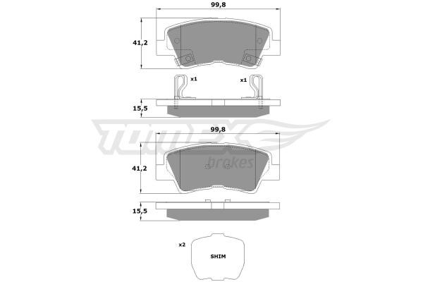 Tomex TX 17-48 Rear disc brake pads, set TX1748