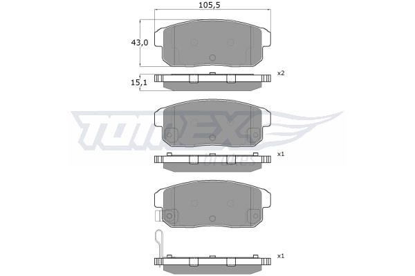 Tomex TX 17-97 Rear disc brake pads, set TX1797