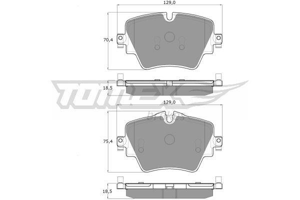 Tomex TX 18-43 Brake Pad Set, disc brake TX1843