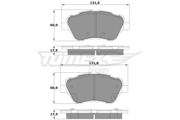 Tomex TX 17-16 Brake Pad Set, disc brake TX1716