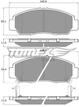 Tomex TX 19-32 Brake Pad Set, disc brake TX1932