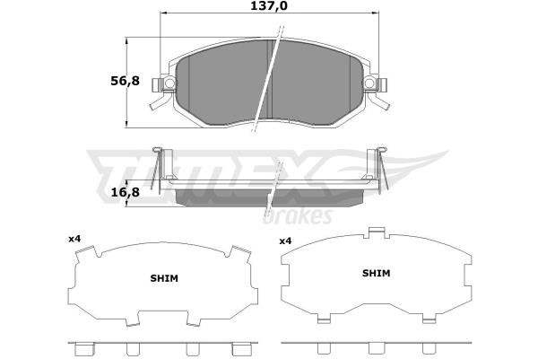 Tomex TX 17-65 Brake Pad Set, disc brake TX1765