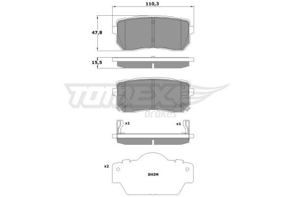 Tomex TX 17-50 Rear disc brake pads, set TX1750