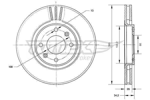 Tomex TX 70-24 Brake disc TX7024 TX7024 Tomex Brake disc