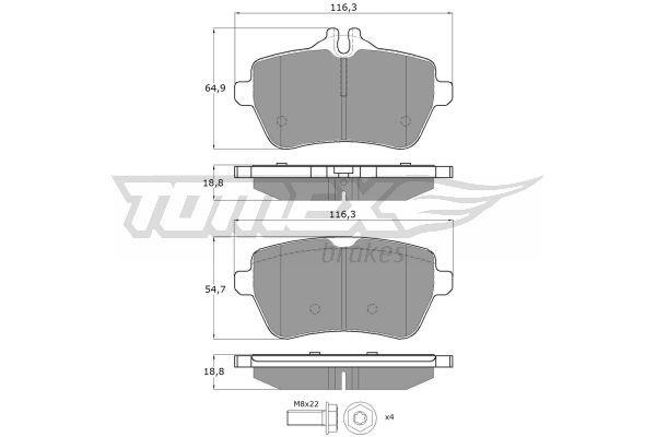Tomex TX 18-78 Brake Pad Set, disc brake TX1878