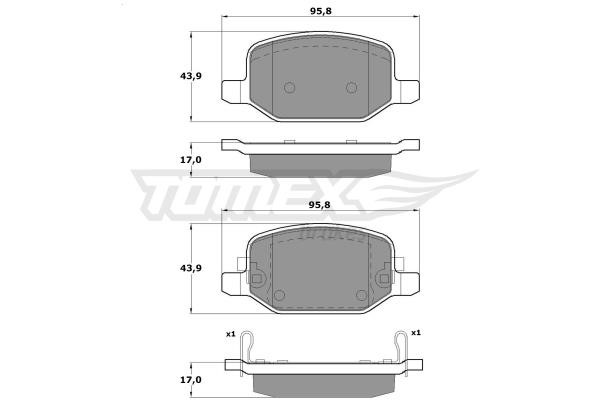 Tomex TX 17-18 Rear disc brake pads, set TX1718