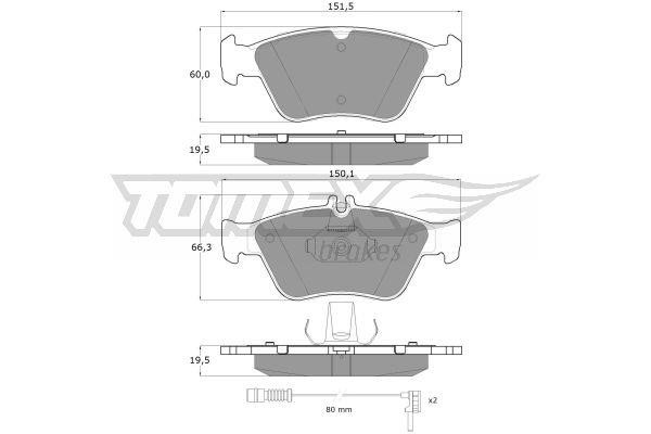 Tomex TX 11-471 Brake Pad Set, disc brake TX11471