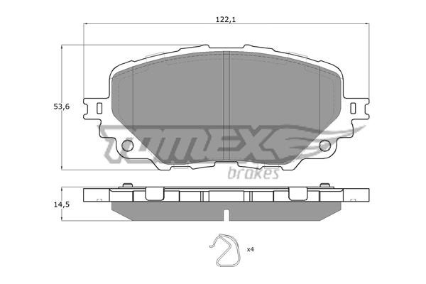 Tomex TX 19-04 Brake Pad Set, disc brake TX1904
