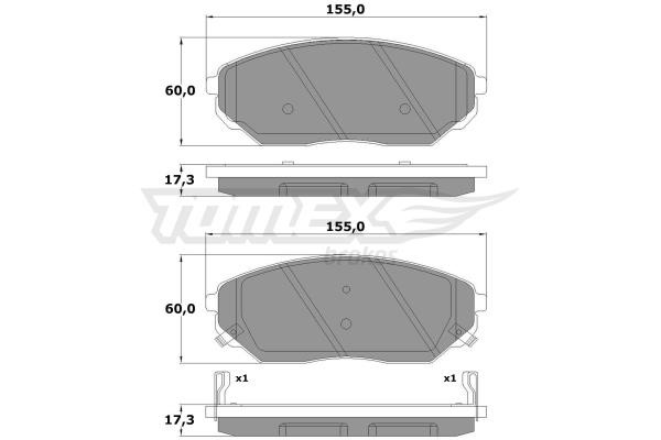 Tomex TX 15-53 Front disc brake pads, set TX1553