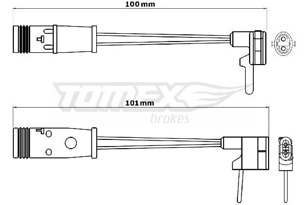 Tomex TX 30-82 Warning Contact, brake pad wear TX3082