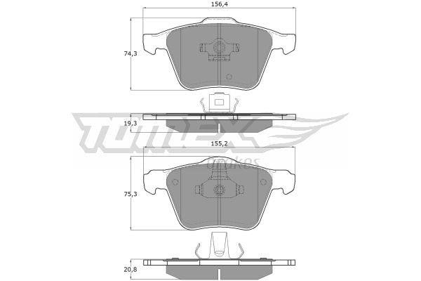 Tomex TX 14-06 Brake Pad Set, disc brake TX1406
