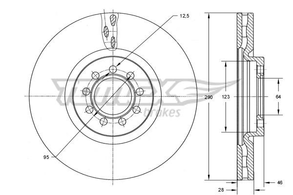 Tomex TX 73-40 Brake disc TX7340 TX7340 Tomex Brake disc