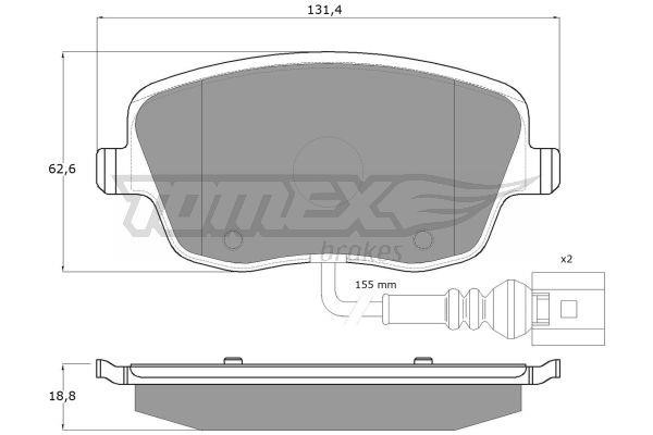 Tomex TX 13-591 Brake Pad Set, disc brake TX13591
