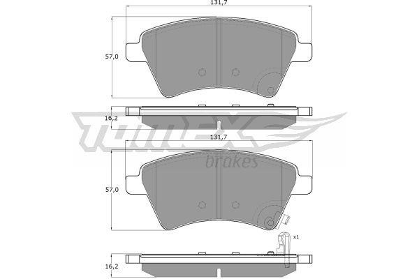 Tomex TX 15-19 Brake Pad Set, disc brake TX1519