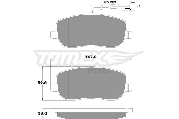 Tomex TX 13-341 Front disc brake pads, set TX13341