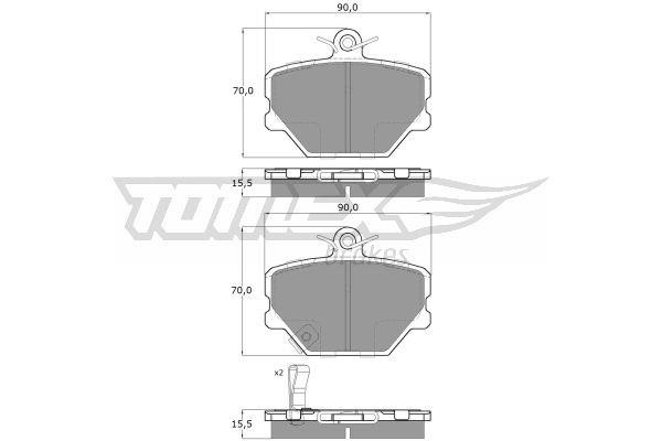 Tomex TX 15-07 Front disc brake pads, set TX1507