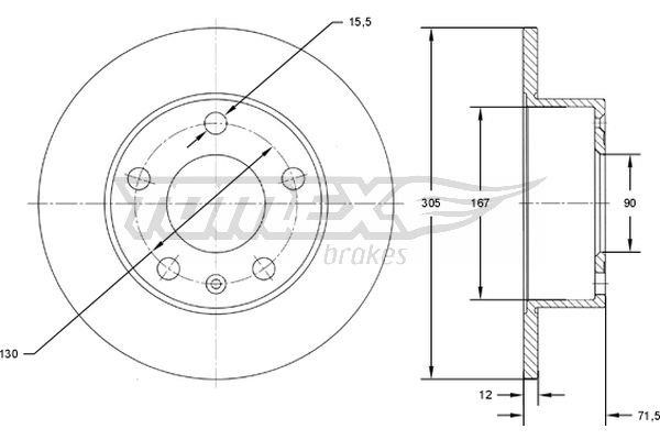 TX7176 Tomex Brake disc