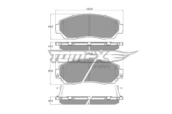 Tomex TX 19-33 Brake Pad Set, disc brake TX1933