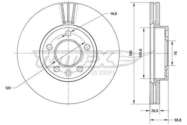 Tomex TX 71-04 Brake disc TX7104