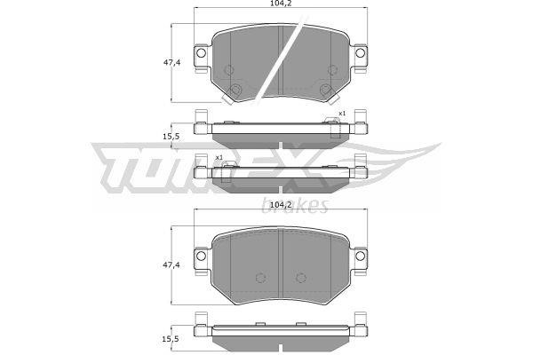 Tomex TX 18-70 Brake Pad Set, disc brake TX1870