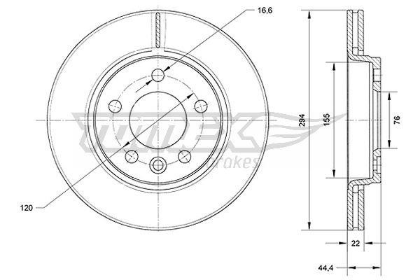 Tomex TX 71-07 Brake disc TX7107 TX7107 Tomex Brake disc