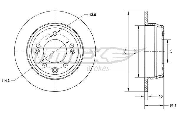 Tomex TX 70-51 Brake disc TX7051 TX7051 Tomex Brake disc
