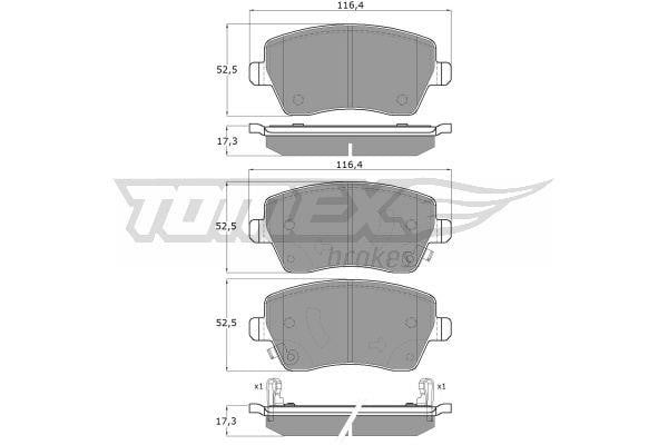 Tomex TX 14-161 Brake Pad Set, disc brake TX14161