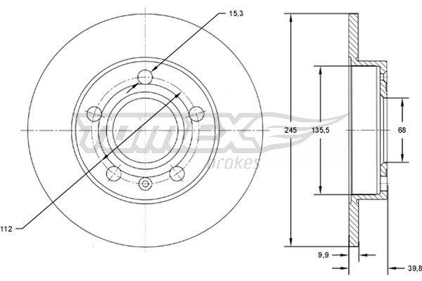 Tomex TX 71-71 Brake disc TX7171 TX7171 Tomex Brake disc