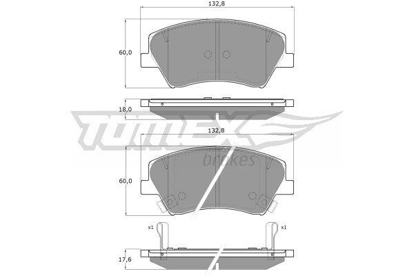 Tomex TX 18-68 Brake Pad Set, disc brake TX1868