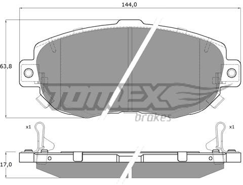 Tomex TX 19-34 Brake Pad Set, disc brake TX1934