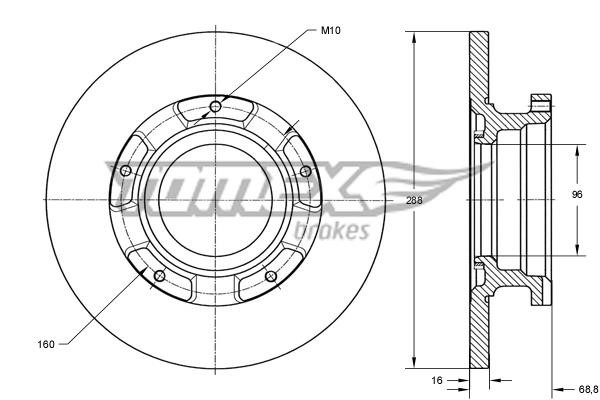 Tomex TX 73-93 Brake disc TX7393 TX7393 Tomex Brake disc