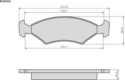 Ate 8016 Brake Pad Set, disc brake 8016