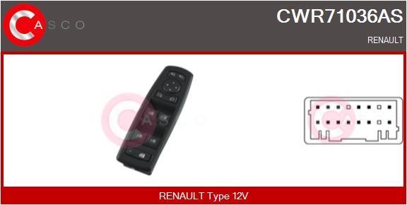 Power window switch Renault Laguna: CWR71036AS Casco Window regulator button block