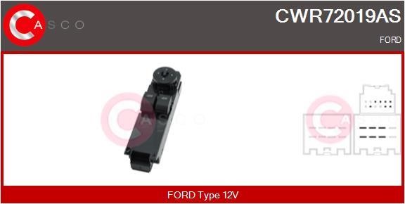 Window control switch Ford Transit Connect: CWR72019AS Casco Window regulator button block