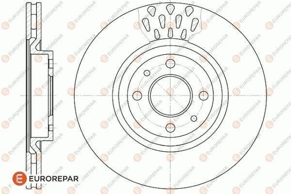 Eurorepar 1618881680 Front brake disc ventilated 1618881680