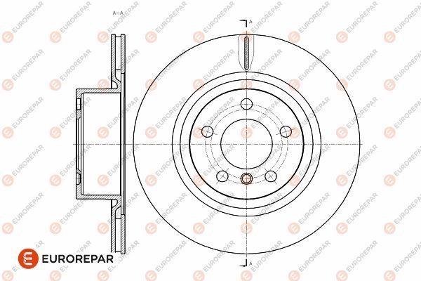 Eurorepar 1642768180 Ventilated disc brake, 1 pcs. 1642768180