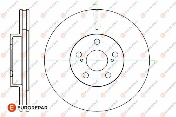 Eurorepar 1642760280 Front brake disc ventilated 1642760280