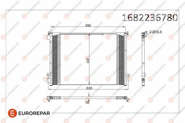 Eurorepar 1682236780 Condenser, air conditioning 1682236780
